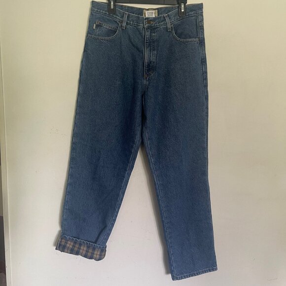 L.L. Bean Mens 34x32 Flannel Lined Jeans Natural Fit Medium Wash A5 - Picture 1 of 7